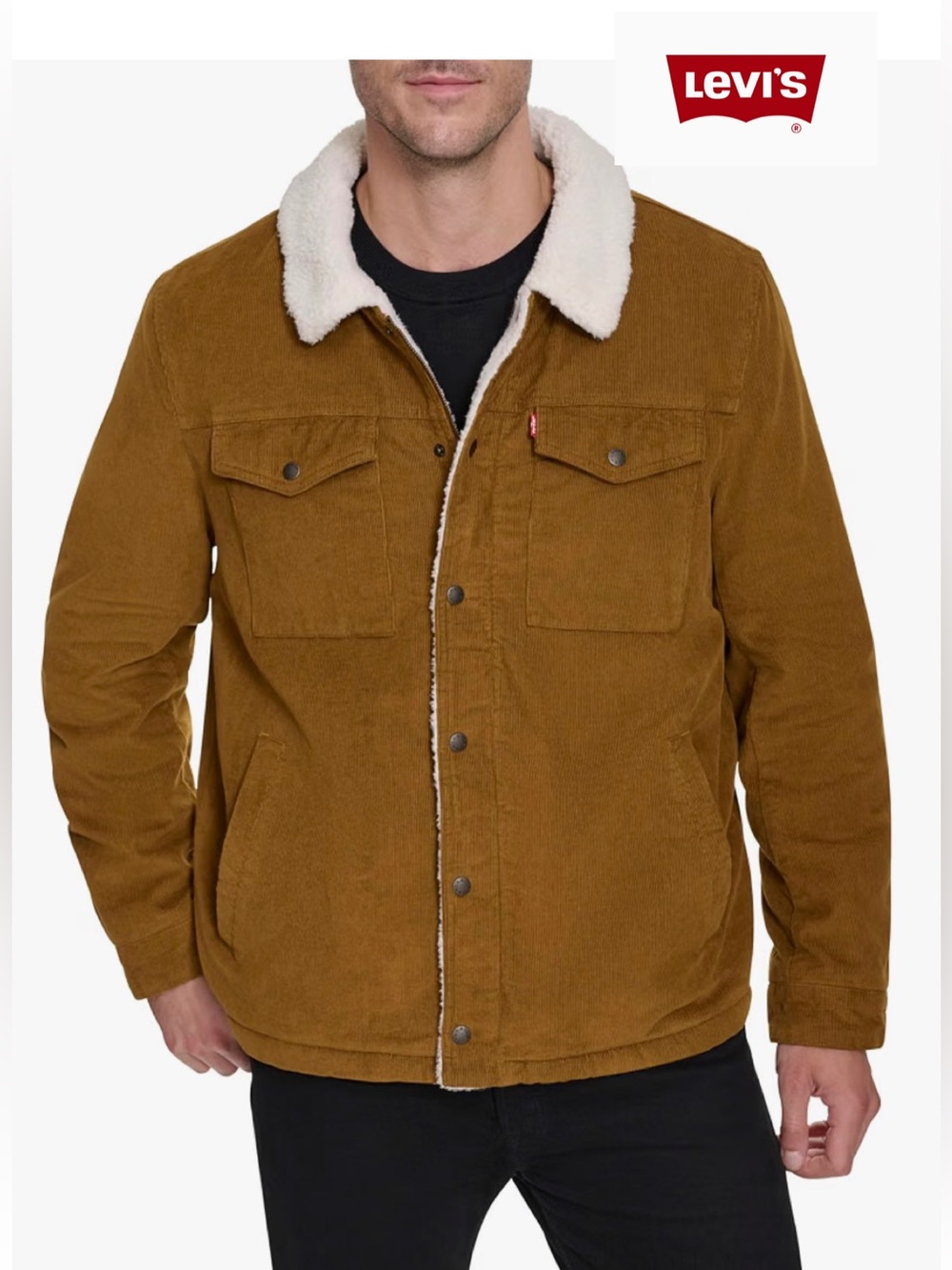 Levi's Men's Brown Corduroy Sherpa-Lined Jacket